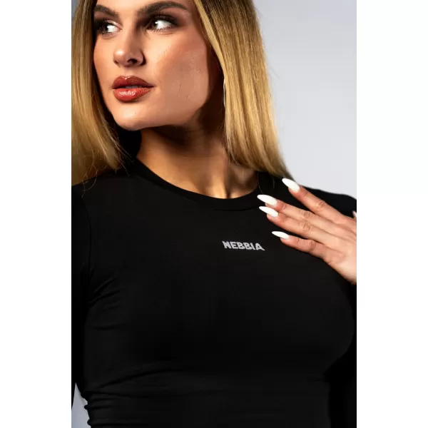  Bešavni crop top s dugim rukavima POWER 892 BLACK Nebbia 