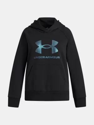 Majica za djevojčice UNDER ARMOUR UA RIVAL FLC SHIMMER HDY 6004118-005 CRNA