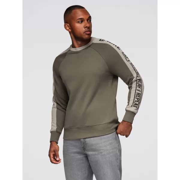  Muški sweatshirt OMBRE OM-SSNZ-0200 MASLINA 