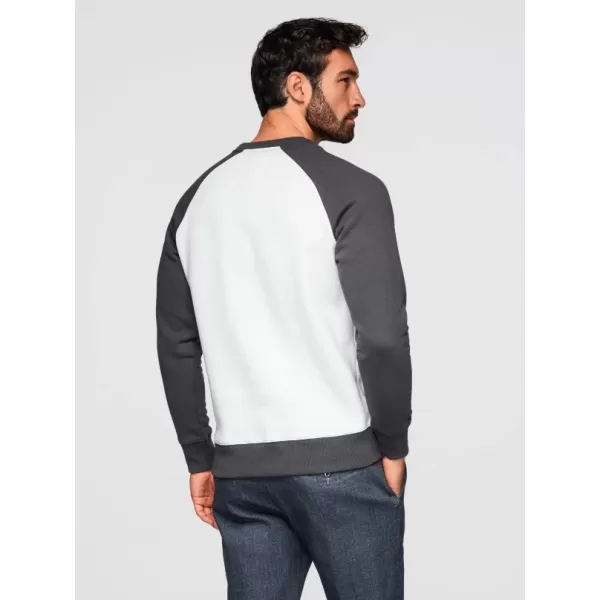  Muški sweatshirt OMBRE OM-SSNZ-0239 KREMA I GRAFIT 
