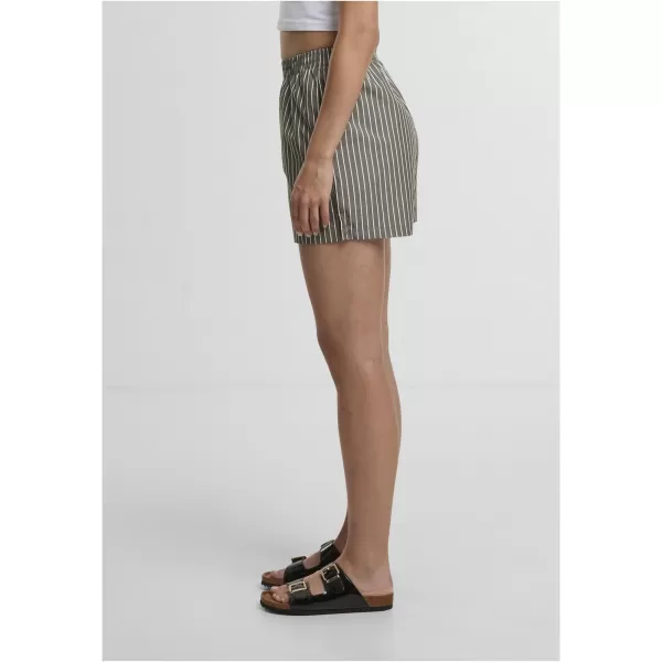  Ženske kratke hlače URBAN CLASSICS TB6845 MASLINA/BIJELA 