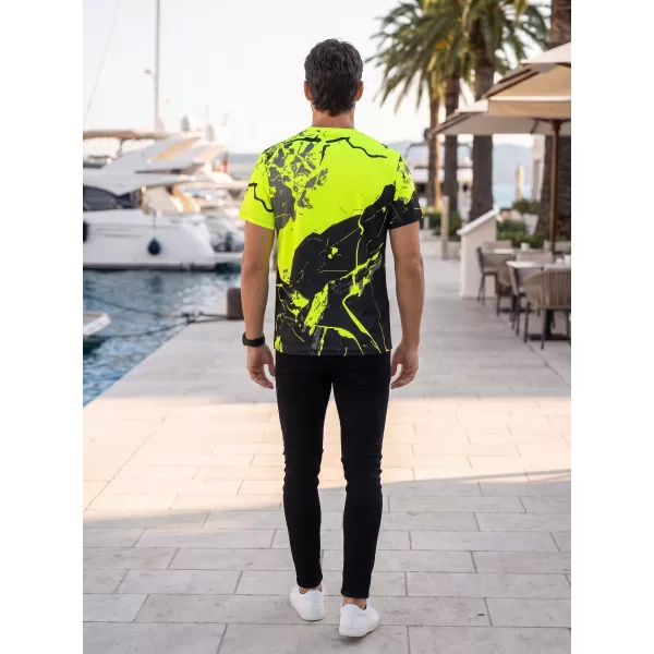  Muška premium majica ALTISPORT VOJ/ALM131TR01 FLUO ŽUTO/CRNO 