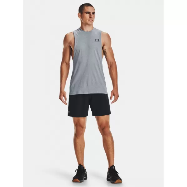  Muška majica bez rukava UNDER ARMOUR LEFT CHEST CUT OFF TANK 1329286-035 SIVA 