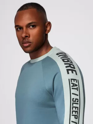 Muški sweatshirt OMBRE OM-SSNZ-0200 IZBIJELJENI TIRKIZ