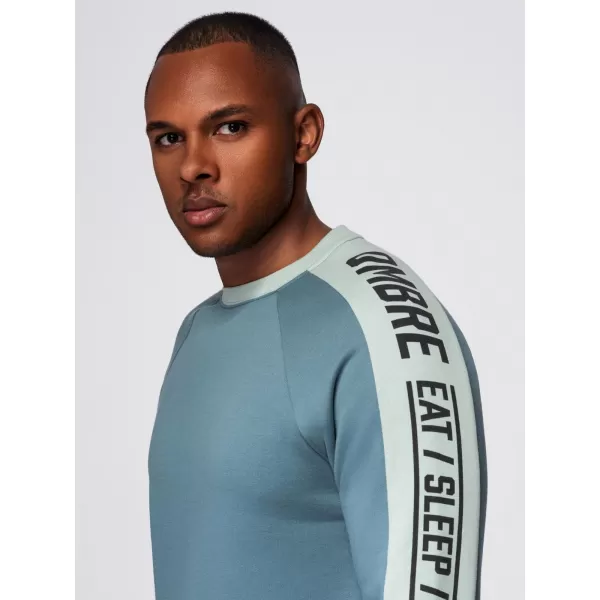  Muški sweatshirt OMBRE OM-SSNZ-0200 IZBIJELJENI TIRKIZ 