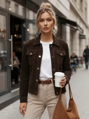 Ženska jakna DSTREET TY5583 SMEĐA