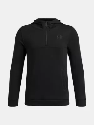 Trenirka za dječake UNDER ARMOUR RIVAL LW 1/4 ZIP HOODIE 6009316-001 CRNA