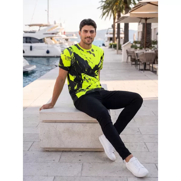  Muška premium majica ALTISPORT VOJ/ALM131TR01 FLUO ŽUTO/CRNO 