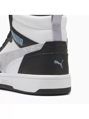 Ženske cipele PUMA REBOUNDV6MIDSPACEBELLEJR 402768-02 PUMA CRNA/LILA CRUSH/BIJELA