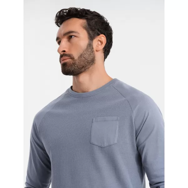  Muška majica kratkih rukava OMBRE OM-LSCL-0109 PLAVI TRAPER 