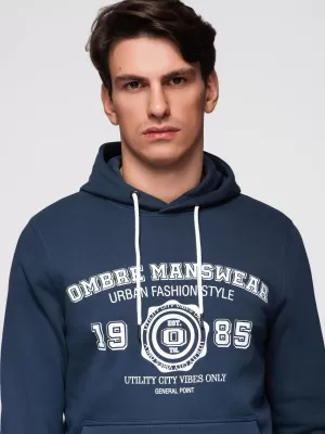 Muški sweatshirt OMBRE B1714 TAMNOPLAVA