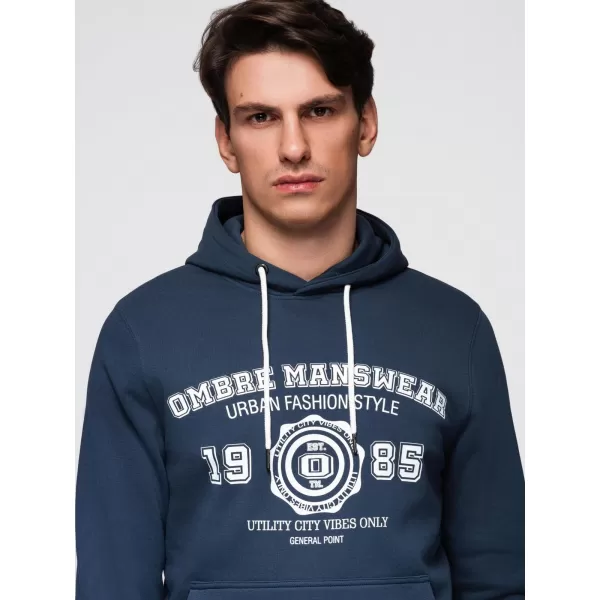  Muški sweatshirt OMBRE B1714 TAMNOPLAVA 
