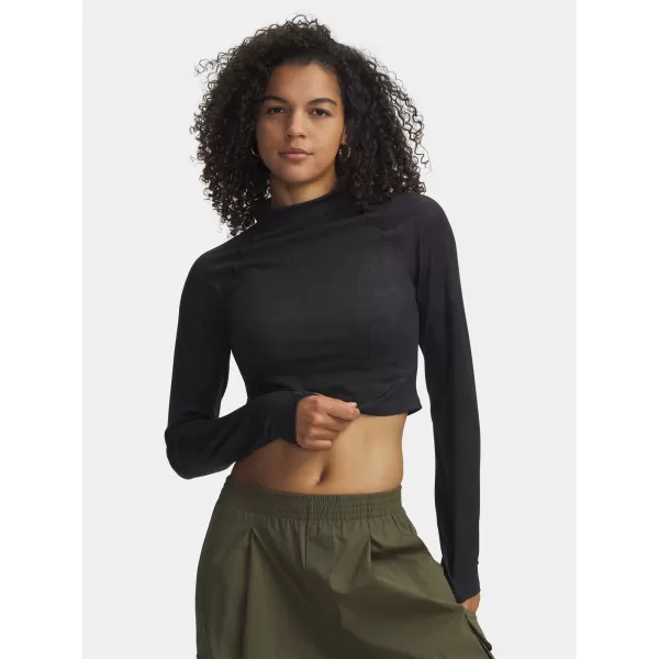  Ženska majica kratkih rukava UNDER ARMOUR MERIDIAN SUEDE EFFECT LS 6007020-001 CRNA 