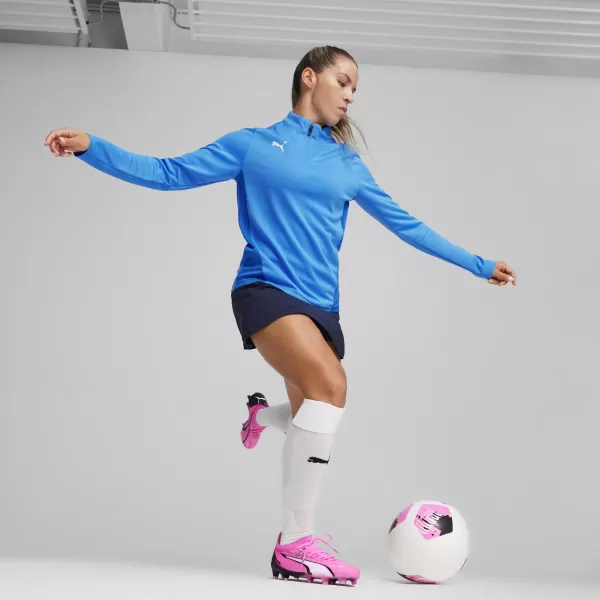  Ženska majica kratkih rukava PUMA TEAMGOAL TRAINING 1/4 ZIP WM 658631-02 E.BLU.LIMUN/BIJELI/KRALJEVSKI TIM 