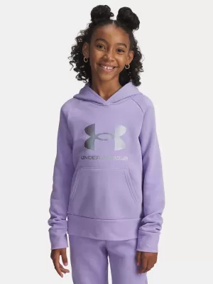 Majica za djevojčice UNDER ARMOUR UA RIVAL FLC SHIMMER HDY 6004118-538 LJUBIČASTA