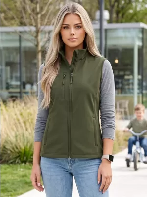 Ženski softshell prsluk ALTISPORT NoPrint NP/ALW965 VOJNOG