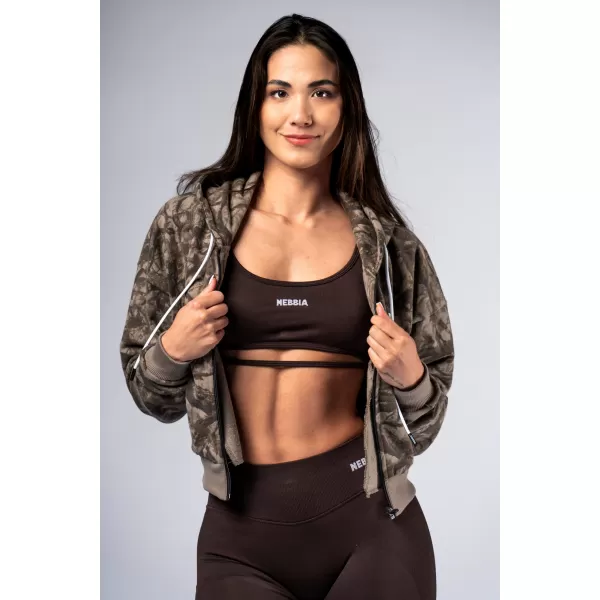  Hoodie na patentni zatvarač POWER 895 SVIJETLO SMEĐA CAMO Nebbia 