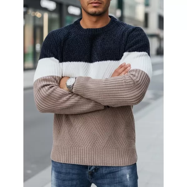  Muški pulover DSTREET WX2321 BEŽ/TAMNOPLAVA 