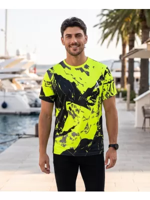 Muška premium majica ALTISPORT VOJ/ALM131TR01 FLUO ŽUTO/CRNO