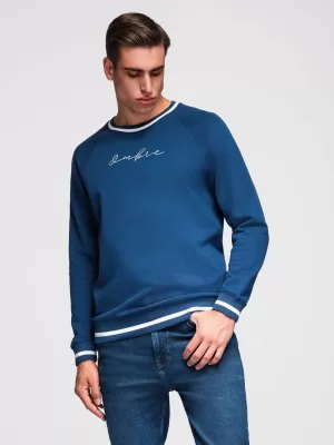 Muški sweatshirt OMBRE OM-SSNZ-0244 TAMNOPLAVA