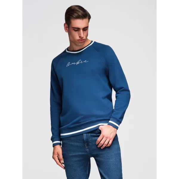  Muški sweatshirt OMBRE OM-SSNZ-0244 TAMNOPLAVA 