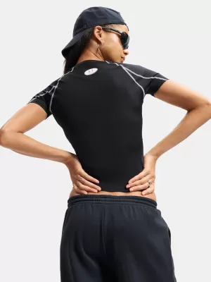 Ženska majica kratkih rukava UNDER ARMOUR HEATGEAR ELITE SS 6015368-008 CRNA