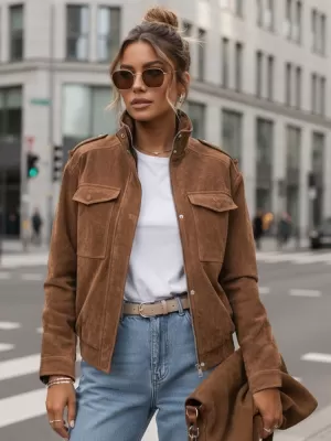 Ženska jakna DSTREET TY5644 SMEĐA