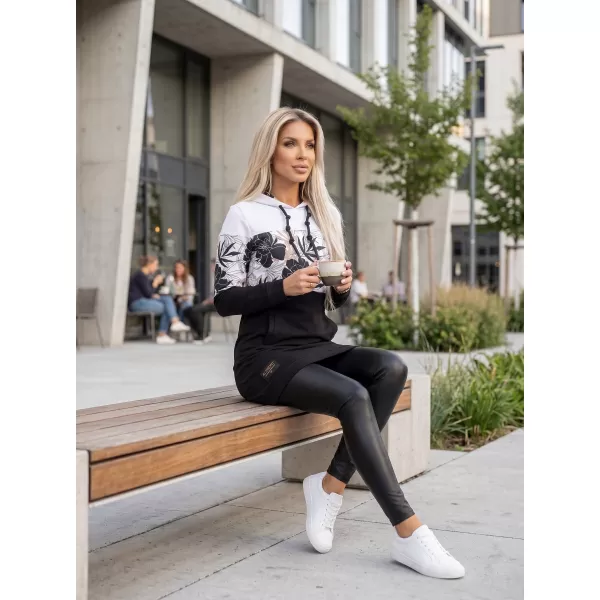  Ženski sweatshirt ALTISPORT HETHER CRNO/BIJELO 