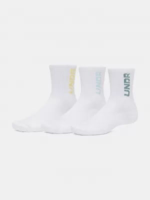 Čarape UNDER ARMOUR UA 3-MAKER 3PK MID-CREW 1373084-106 BIJELA