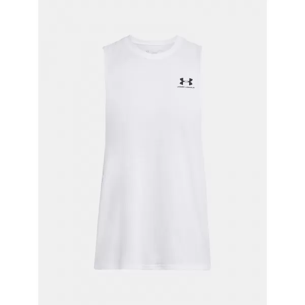  Muška majica bez rukava UNDER ARMOUR LEFT CHEST CUT OFF TANK 1329286-100 BIJELA 