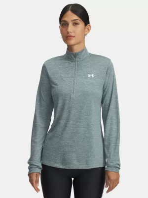 Ženska majica kratkih rukava UNDER ARMOUR TECH 1/2 ZIP- TWIST 1384225-587 PLAVA