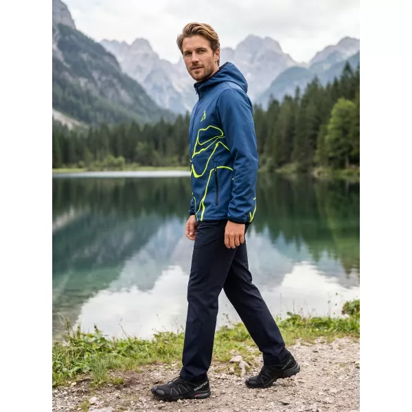  Muška vrhunska softshell jakna ALTISPORT VOJ/ALM073JACK01 TAMNOPLAVA/NEON ŽUTA 