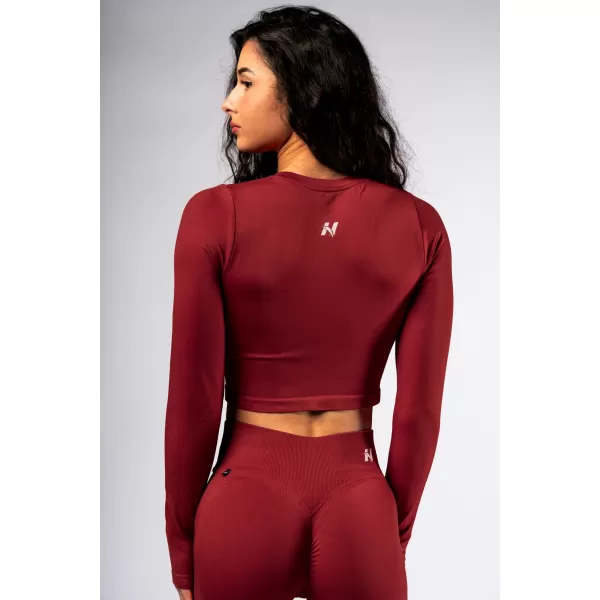  Bešavni crop top s dugim rukavima POWER 892 RED Nebbia 