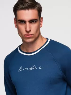 Muški sweatshirt OMBRE OM-SSNZ-0244 TAMNOPLAVA