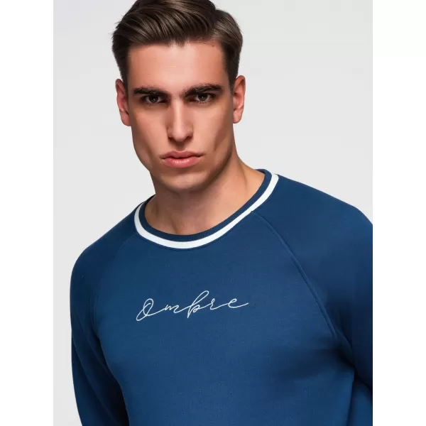  Muški sweatshirt OMBRE OM-SSNZ-0244 TAMNOPLAVA 