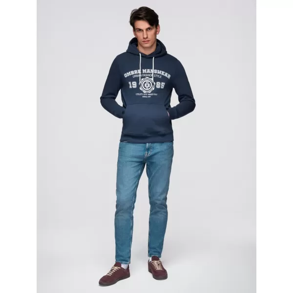  Muški sweatshirt OMBRE B1714 TAMNOPLAVA 