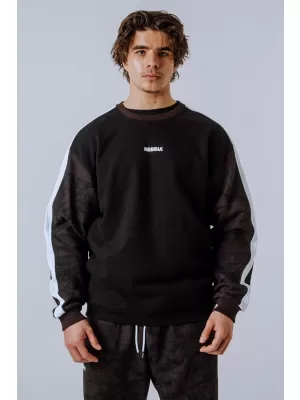 Hoodie s kapuljačom opuštenog kroja POWER 903 DARK BROWN CAMO Nebbia