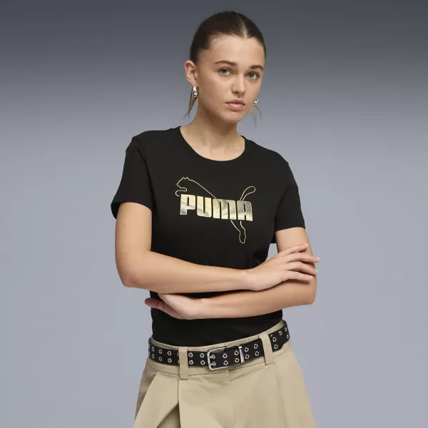  Ženska majica kratkih rukava PUMA ESS LOGO LAB TEE 691824_01 PUMA CRNA 