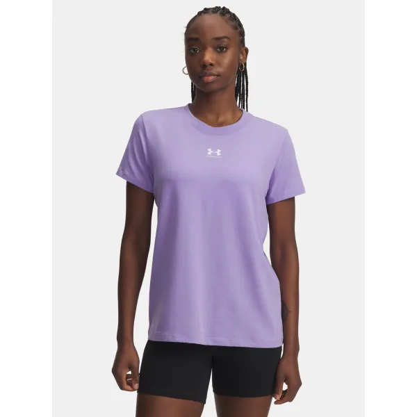  Ženska majica kratkih rukava UNDER ARMOUR UA RIVAL CORE SS 1383648-538 LJUBIČASTA 