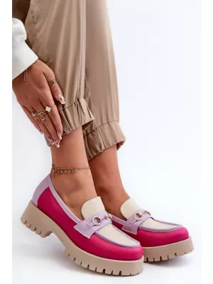 Ženske mokasine ZAZOO 3475 BEŽ/FUSCHIA/LILA