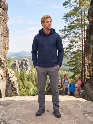 Muška softshell jakna ALTISPORT NoPrint NP/ALM845 TAMNOPLAVA