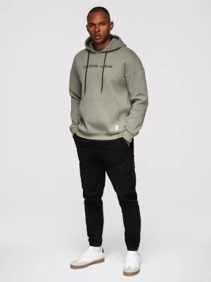 Muški sweatshirt OMBRE OM-SSNZ-0241 KAKI