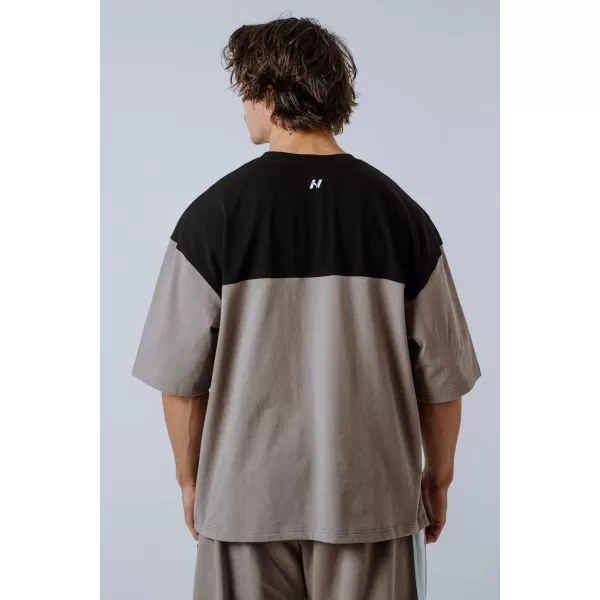  Oversized majica kratkih rukava POWER 898 SVIJETLO SMEĐA PEPELJASTA Nebbia 