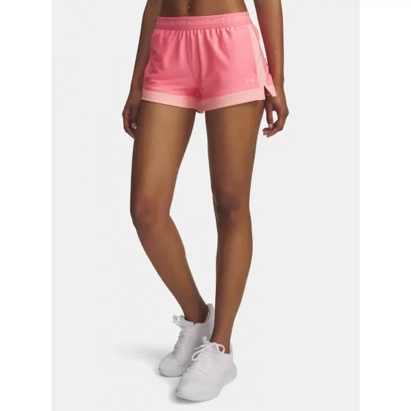  Ženske kratke hlače UNDER ARMOUR TECH PLAY UP 3IN COLORBLOCK 6010875-600 RUŽIČASTA 