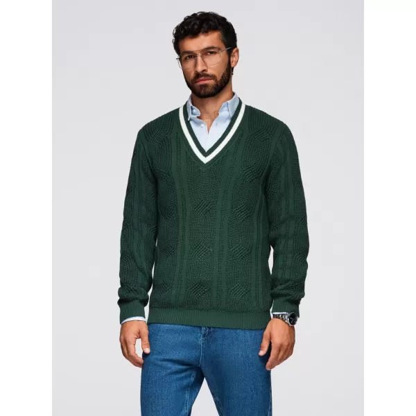  Muški pulover OMBRE OM-SWSW-0151 ZELENA 