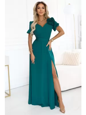Haljina NUMOCO 653-1 TAMNOZELENE BOJE