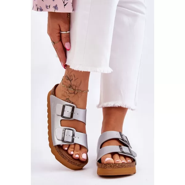  Ženske papuče BIG STAR LL274476 SILVER Big Star Shoes 