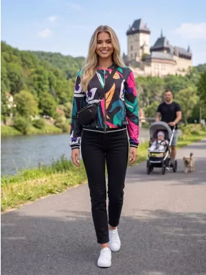 Ženska jakna ALTISPORT HADARIT CRNI UZORAK