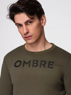 Muški sweatshirt OMBRE B1711 TAMNOMASLINASTO