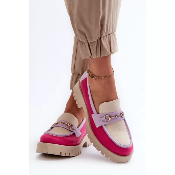  Ženske mokasine ZAZOO 3475 BEŽ/FUSCHIA/LILA 